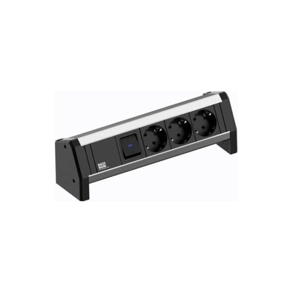 Bachmann BACHMANN DESK 3x gniazdo z uziemieniem, z wyłącznikiem, 3 m