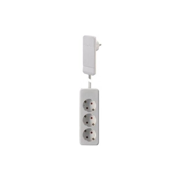 Bachmann Płaskie złącze BACHMANN SmartPlug z 3 gniazdami z uziemieniem, białe, 1,6 m