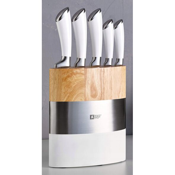 Richardson Sheffield FUSION - 5 pc knife block - white