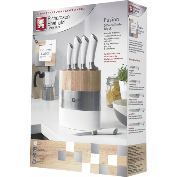 Richardson Sheffield FUSION - 5 pc knife block - white