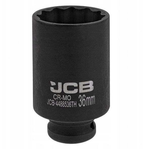 JCB Βαθύ λεπτότοιχο κρουστικό καρυδάκι 1/2” 36mm (12-γωνιακό)