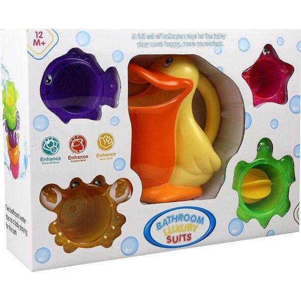 LeanToys Zabawka do Kąpieli Pelikan Foremki Zwierzątka