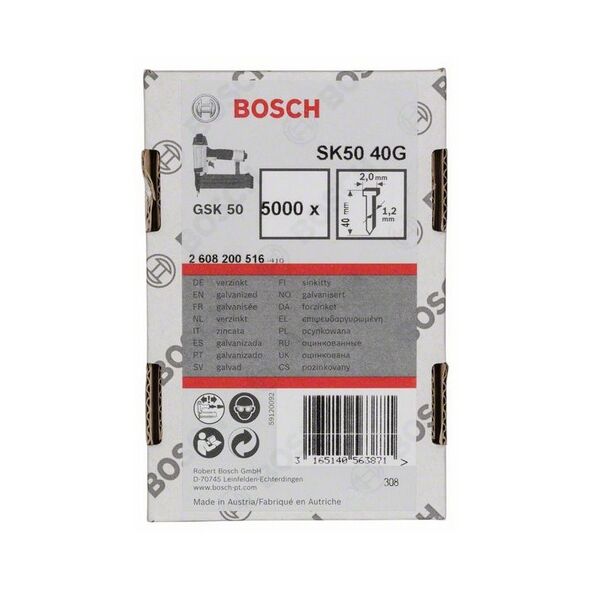 Bosch Sztyft, łeb wpuszczany, SK50 40G 5000szt. (2608200516)