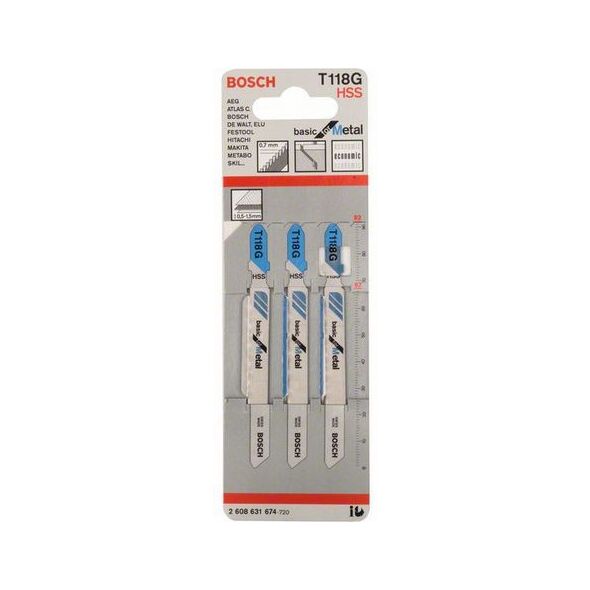 Bosch Brzeszczot do wyrzynarek T 118 G 92mm 3szt. (2608631674)
