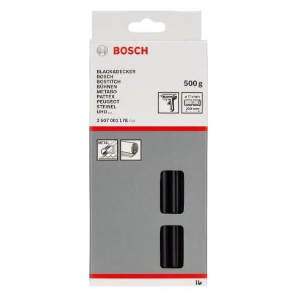 Wkłady klejowe Bosch 11 mm x 200 mm czarne 25 szt. 0.5 kg 2607001178