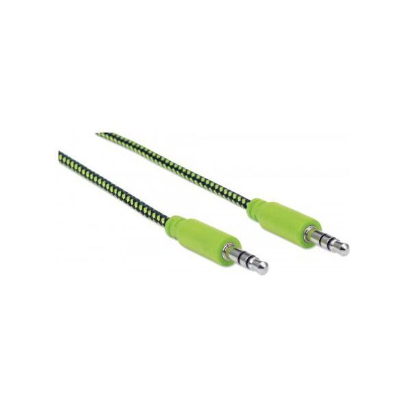 Kabel Manhattan Jack 3.5mm - Jack 3.5mm 1m czarny zielony (394130)