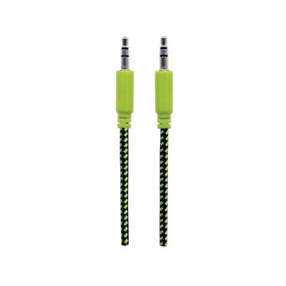 Kabel Manhattan Jack 3.5mm - Jack 3.5mm 1m czarny zielony (394130)