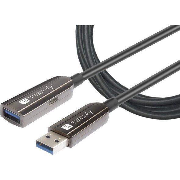 Kabel USB Techly USB-C - USB-C 20 m Czarny (ICOC U3AMF-HY-020)