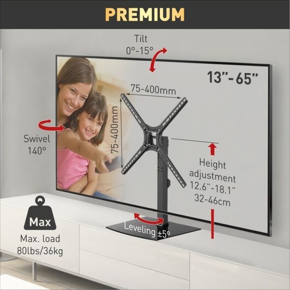 Barkan Stojak Podstawa pod Telewizor do 65 Obrotowa Stopka TV LED/LCD