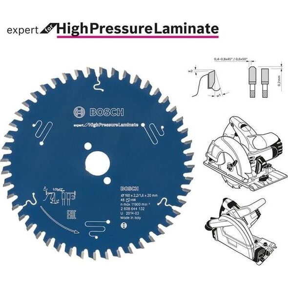Bosch BOSCH PIŁA TARCZOWA HIGH PRESSURE LAMINATE EXPERT 190X30MM 56-ZĘBÓW B2608644135 BOSCH