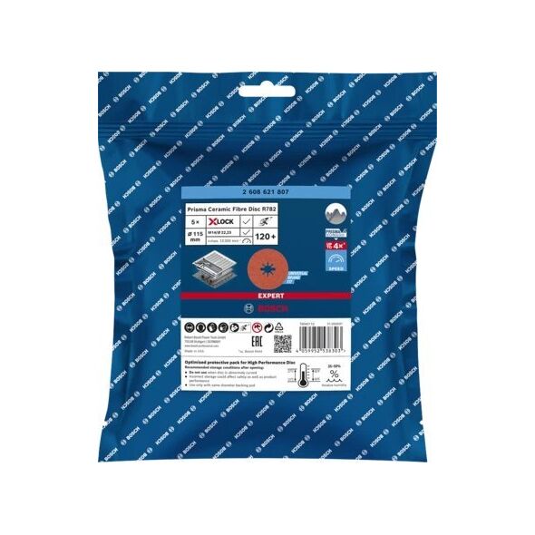 Bosch BOSCH R782 X-LOCK 115mm G120 5pcs - 2608621807 EXPERT RANGE