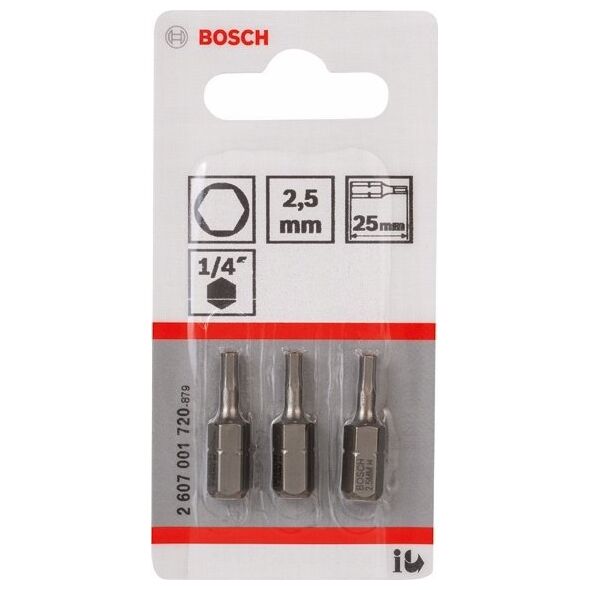 Bosch Screwdriver bit Extra Hard HEX 2.5 Bosch 2607001720
