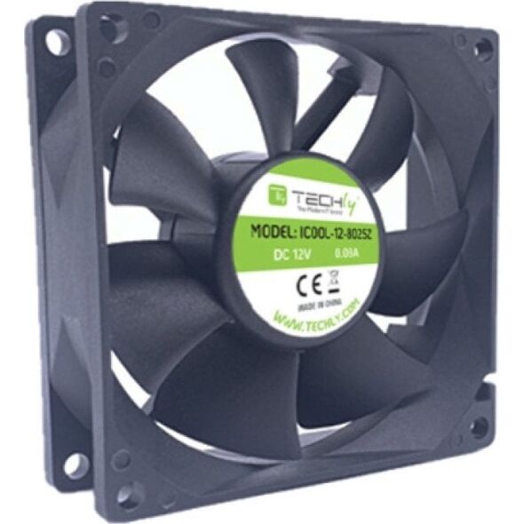 Wentylator Techly 80x80x25 12V (ICOOL-12-8025Z)