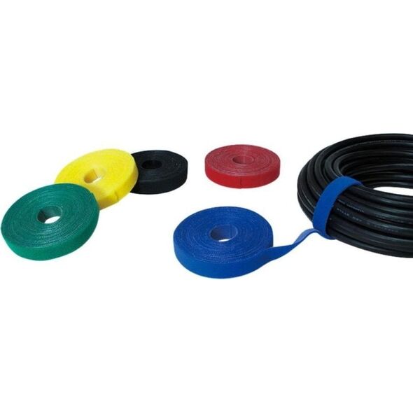 Mocna Opaska Kablowa Taśma Rzepowa 10m x 20mm Techly Rzep do Cięcia Czarny