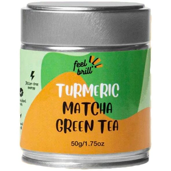 Πράσινο τσάι Matcha με κουρκουμά Feel Brill, 50 g