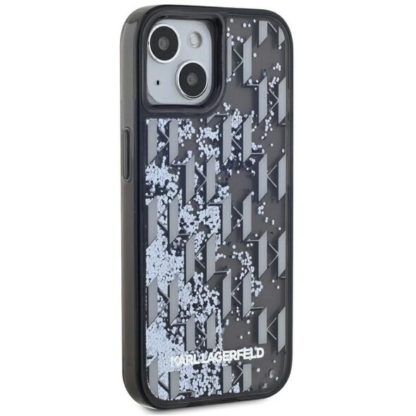 Etui Karl Lagerfeld Liquide Glitter      Monogram Gradient do iPhone 15 czarny