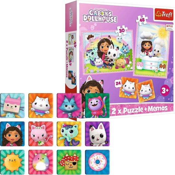 Trefl Puzzle 2w1 memos Gabi z kocim przyjacielem Gabbys Dollhouse