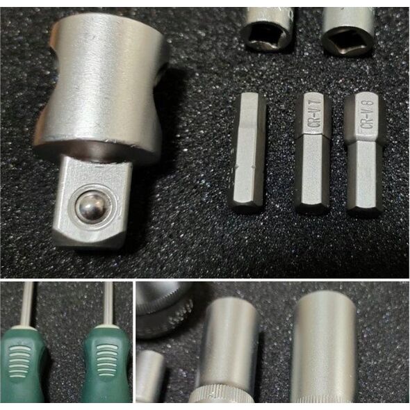 Σετ εργαλείων 125+6τμχ. 1/4", 3/8", 1/2" Premium