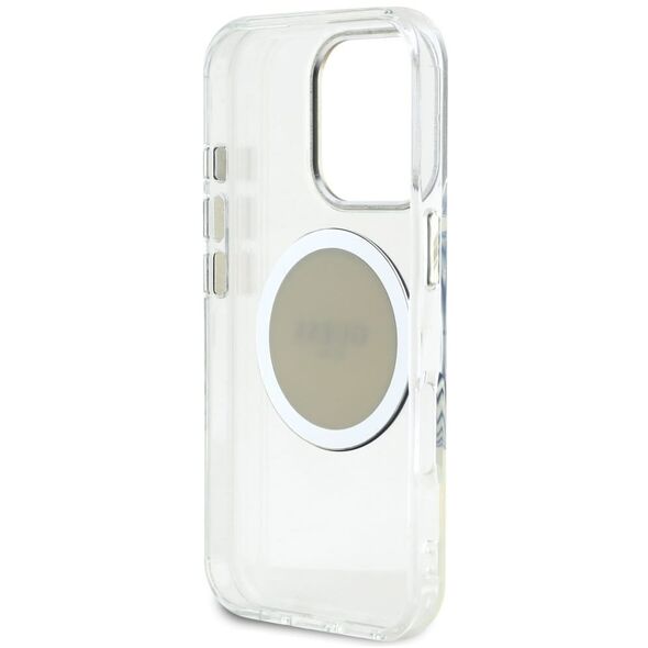 Etui Guess IML Metal Colored Circle      Classic Logo MagSafe do iPhone 16 Pro szary