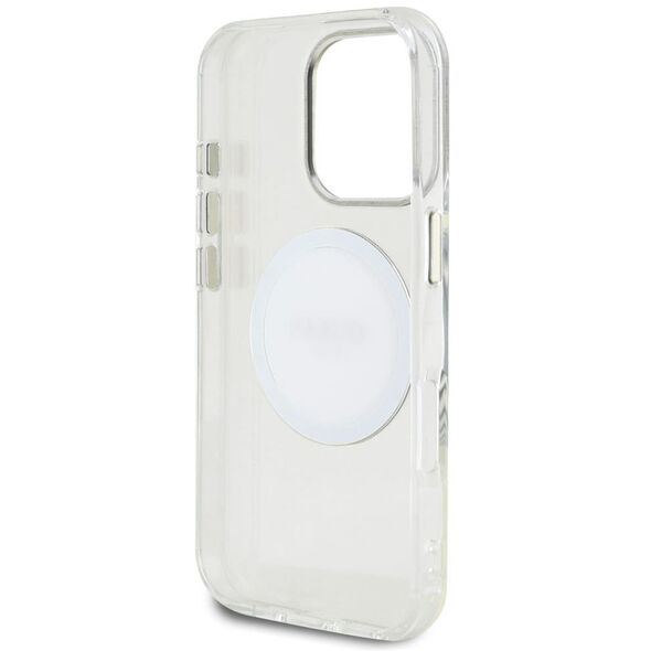 Etui Guess IML Metal Colored Circle      Classic Logo MagSafe do iPhone 16 Pro biały