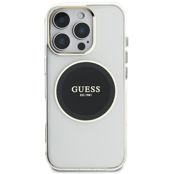 Etui Guess IML Metal Colored Circle      Classic Logo MagSafe do iPhone 16 Pro Max czarny
