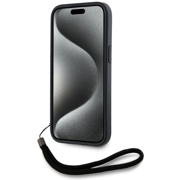 Etui Karl Lagerfeld Saffiano Athleisure  Stripes Cord do iPhone 15 Pro Max czarno-czerwony
