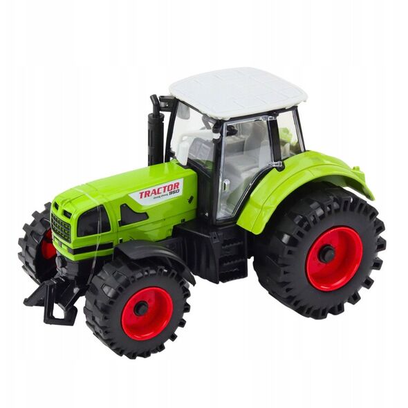 Traktor Z Przyczepką Napęd Frykcyjny Otwierana Maska Drzwi Zielony