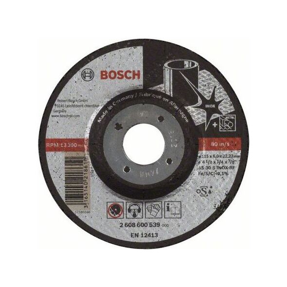 Bosch Tarcza ścierna wygięta Expert for Inox AS 30 S INOX BF 6 x 115mm (2608600539)