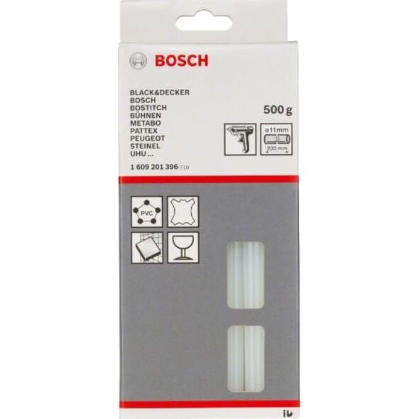 Wkłady klejowe Bosch 11 mm x 200 mm przezroczyste 25 szt. 0.5 kg 1609201396