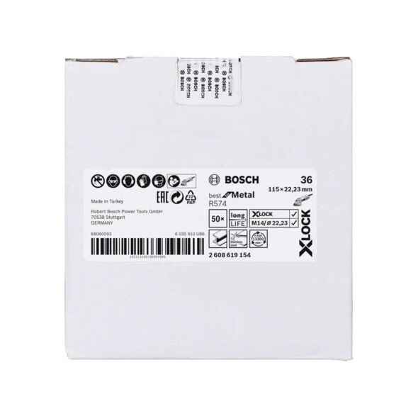 Bosch Bosch X-LOCK fiber disc R574 Best for Metal 115mm, grinding disc (O 115mm, K 36)