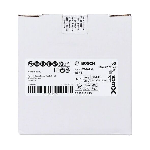 Bosch Bosch X-LOCK fiber disc R574 Best for Metal 115mm, grinding disc (O 115mm, K 60)