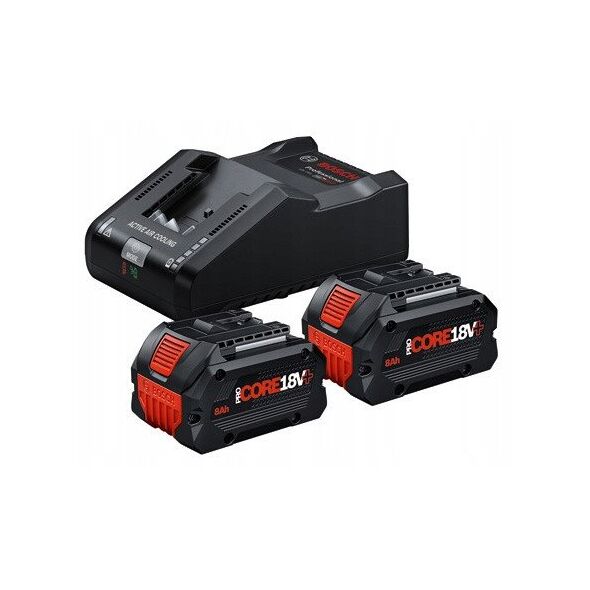 BOSCH. BATTERY 18V 8.0Ah PROCORE18V+ 2pcs. + CHARGER GAL 18V-160