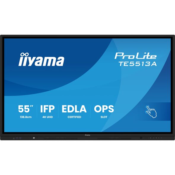 iiyama TE6513A-B1AG signage display Interaktywny płaski panel 163,8 cm (64.5") Wi-Fi 450 cd/m² 4K Ultra HD Czarny Ekran dotykowy Procesor wbudowany Android 18/7