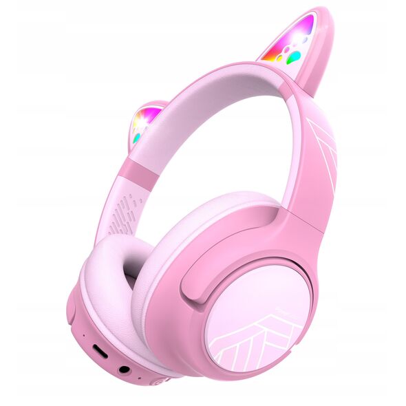 PowerLocus BTHeadphones Bobo Cat Ears Kids Pink