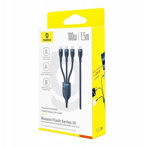 Kabel Baseus Flash Series 3 100W 1,5m (niebieski)