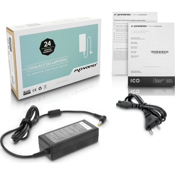 Zasilacz do laptopa Movano 65 W, 2.5 mm, 3.42 A, 19 V (ZZ/LIT19342)