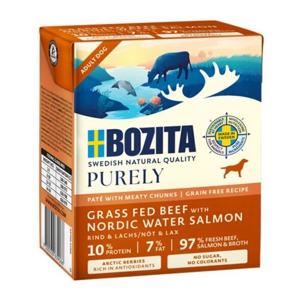 BOZITA Purely wołowina z łososiem pasztecik z kawałkami mięsa 370g