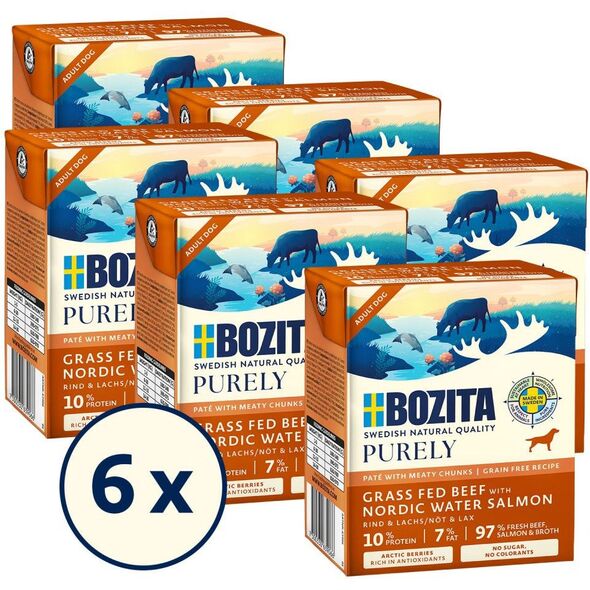 BOZITA Purely wołowina z łososiem pasztecik z kawałkami mięsa 370g