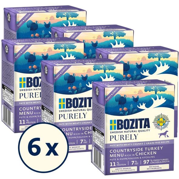 BOZITA Purely indyk z kurczakiem pasztecik z mięsem dla szczeniąt 370g
