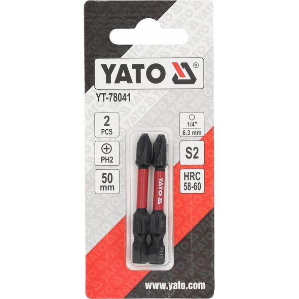 YATO KOŃCÓWKA UDAROWA 1/4"x50mm PH2 /2szt.