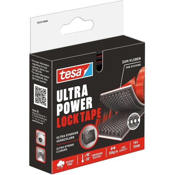 Rzep sprzylep.wew.zew.ultrapowerlock 1para 1m:25mm czarny