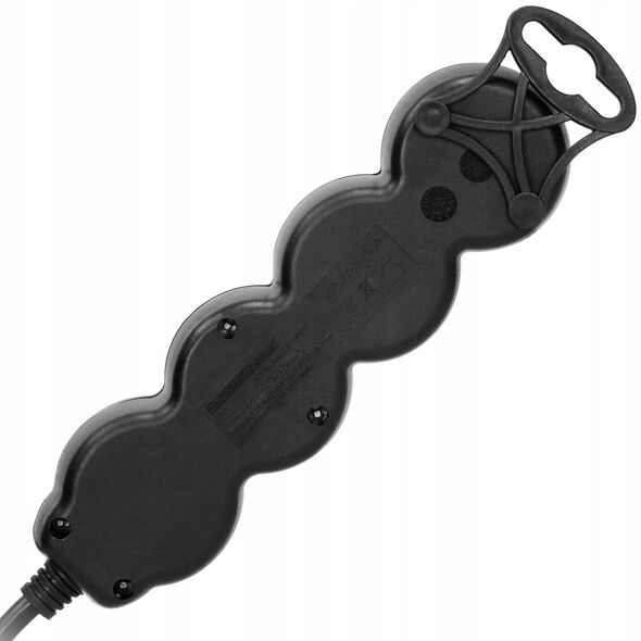 Przedłużacz 3x2P+Z,ON/OFF,1,4m, 3x1mm?, czarny