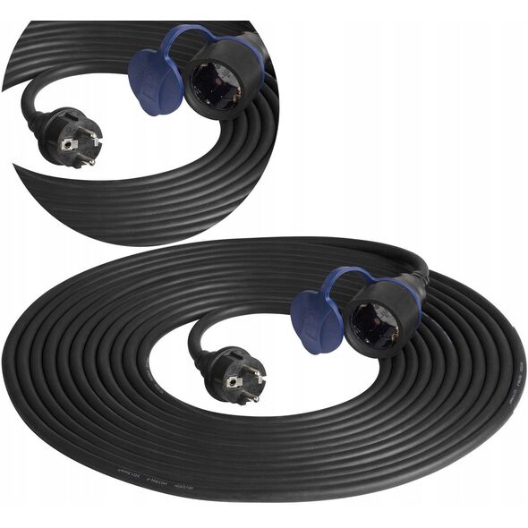 Przedłużacz warsztatowy bryzgoszczelny IP44, 1x2P+Z 10m,kabel gumowy olejoodporny H07RN-F 3x1,5mm?, 230VAC/16A, schuko