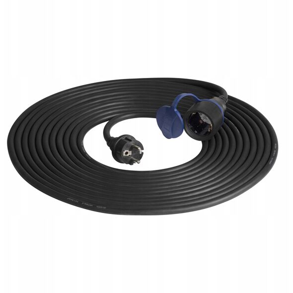 Przedłużacz warsztatowy bryzgoszczelny IP44, 1x2P+Z 10m,kabel gumowy olejoodporny H07RN-F 3x1,5mm?, 230VAC/16A, schuko
