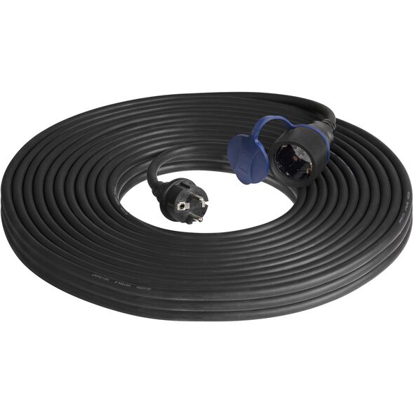 Przedłużacz warsztatowy bryzgoszczelny IP44, 1x2P+Z 30m,kabel gumowy olejoodporny H07RN-F 3x1,5mm?, 230VAC/16A, schuko
