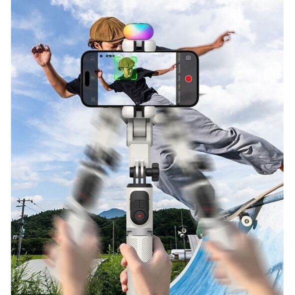 Gimbal Statyw Selfie Stick Lampa LED + Pilot do Telefonu / AOCHUAN M1 PRO