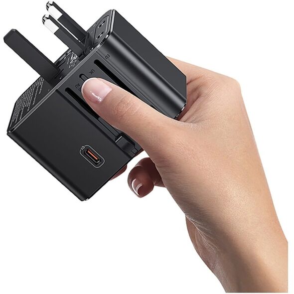 Ładowarka sieciowa USAMS Travel Adapter  CC310 3xUSB-C 70W 4w1 US/AU/EU/UK czarny