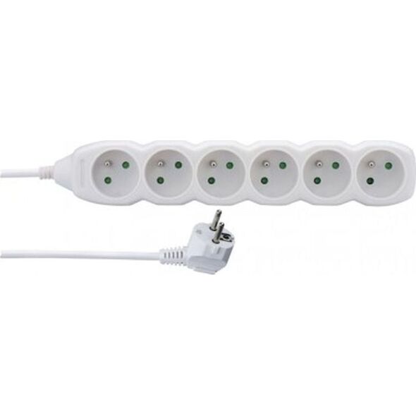 Emos Przedłużacz 6-gniazd z/u 2m /H05VV-F 3G1/ biały P0612