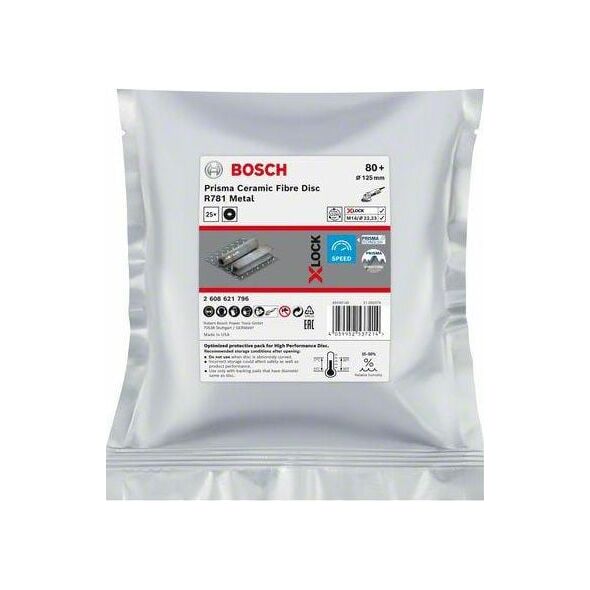 Bosch BOSCH FIBRA KRĄŻEK X-LOCK METAL 125 gr. 80 R781 /25szt. B2608621796