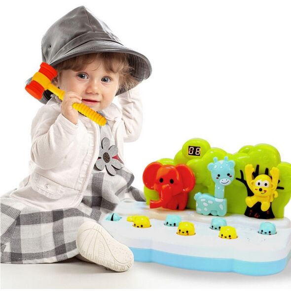 Gra Zręcznościowa Zwierzątka Whack-A-Mole Licznik Młotek Kolorowa LEAN Toys